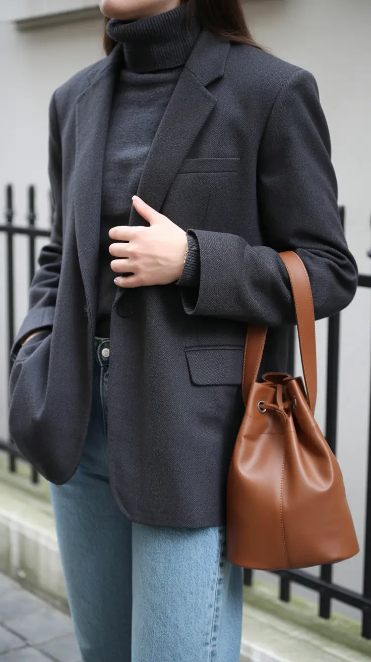 spring business casual outfits 2026 Tailored Blazer With Denim Confidence