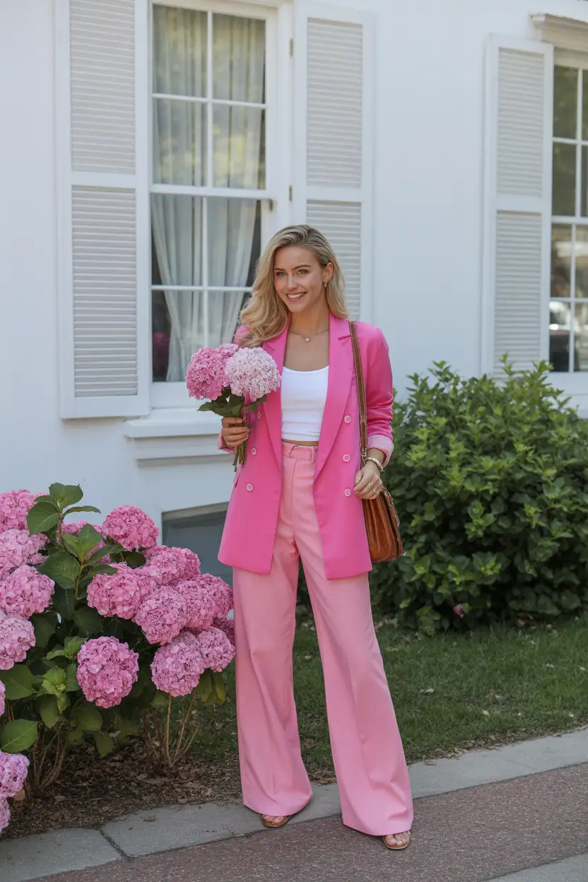 spring business casual outfits 2026 Pink Power That Still Means Business