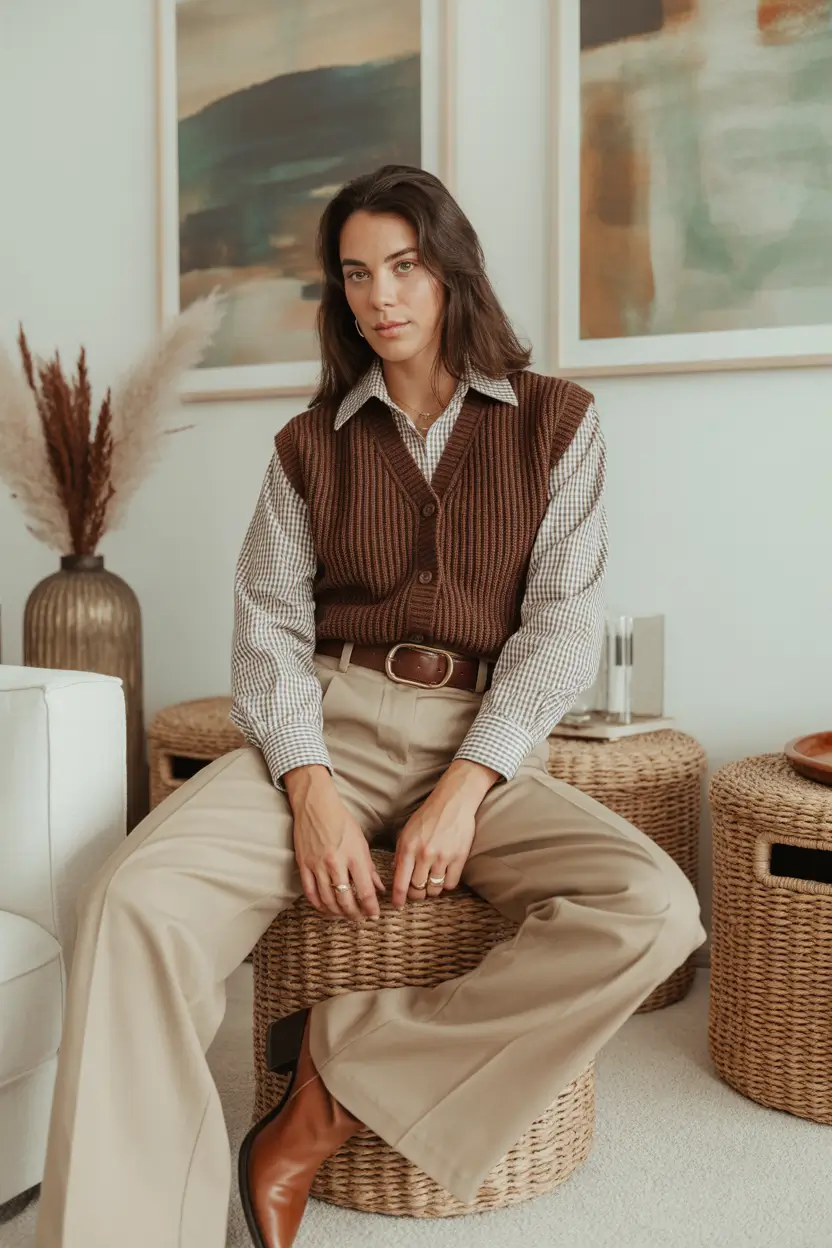 spring business casual outfits 2026 Relaxed Heritage Layers With a Modern Twist