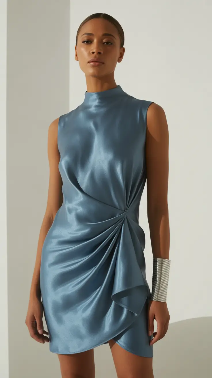 Spring Capsule Wardrobe 2026 Steel Blue Satin for Bright Minimal Nights