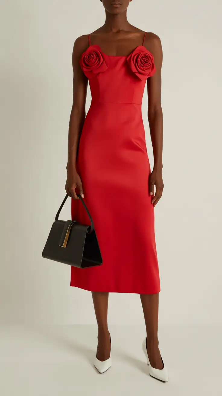 Spring Capsule Wardrobe 2026 Red Statement Dress for Colorful Spring Confidence