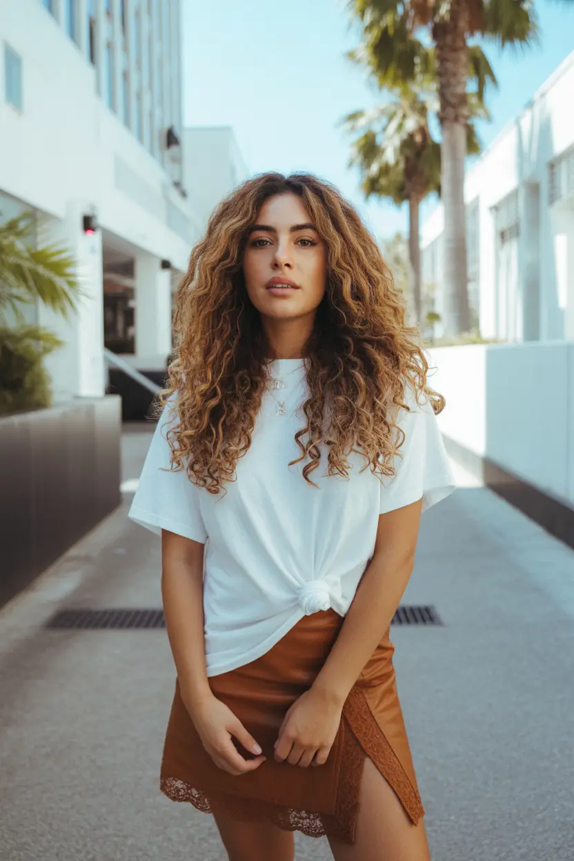 spring date night outfit 2026 Casual Skirt Look