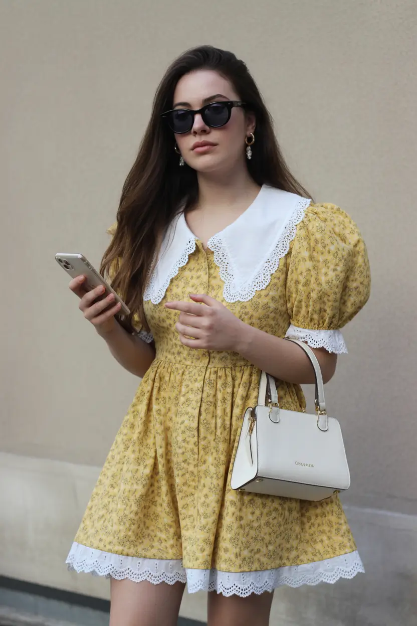 spring date night outfit 2026 Yellow Mini Dress for Cute Casual Spring Dates