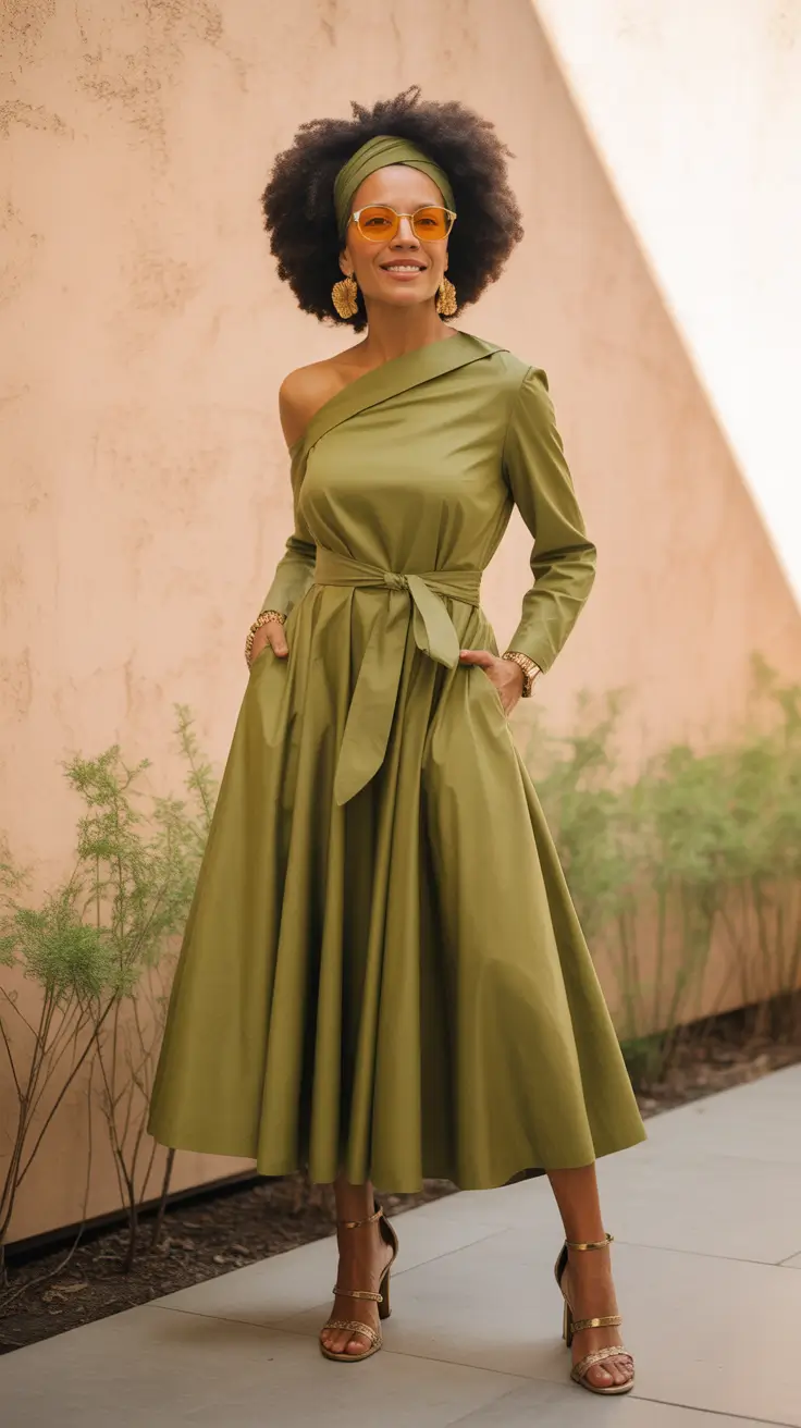 Spring Dressing Over 50 2026 Soft Drama in Earthy Green