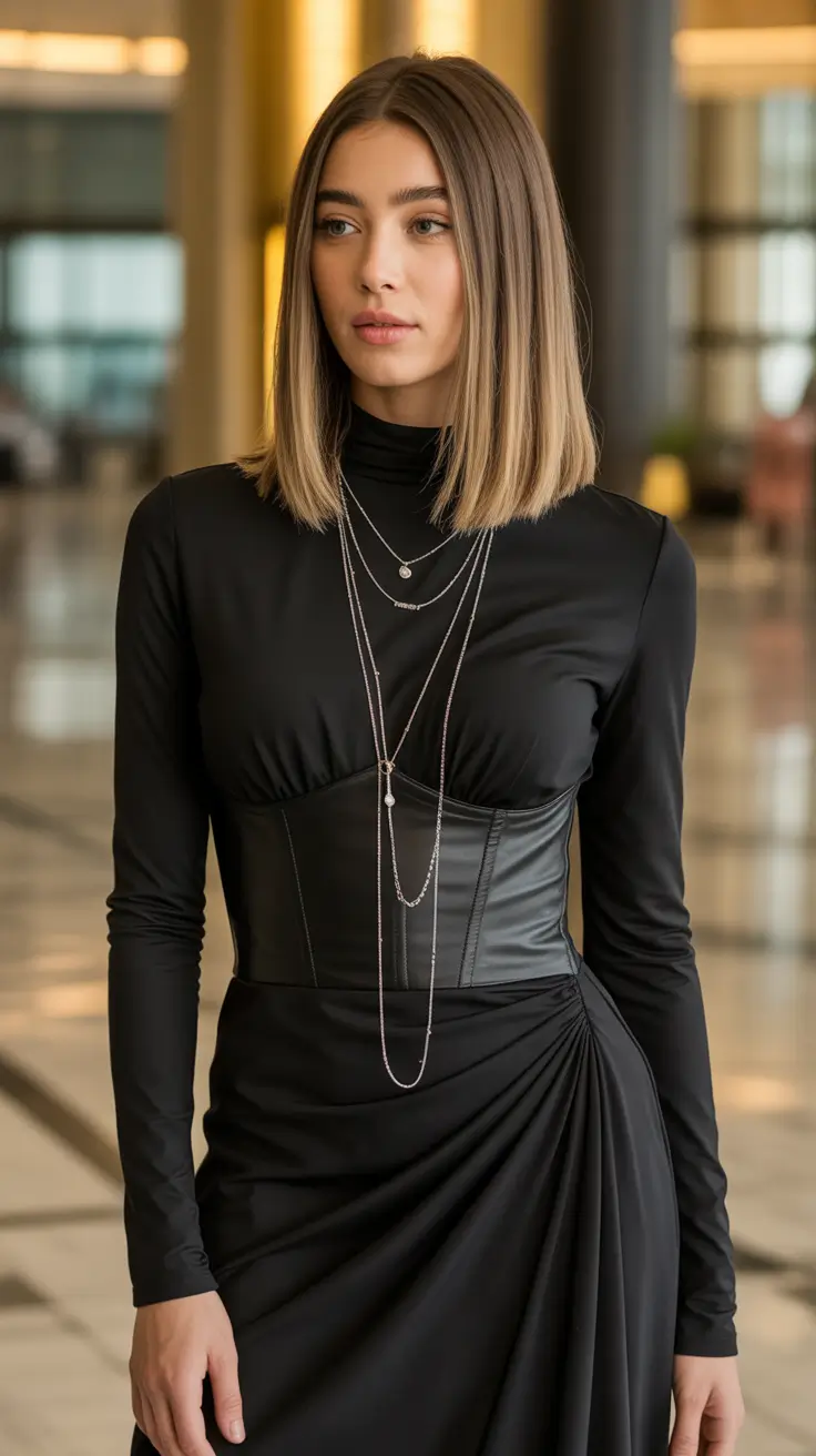 spring going out outfits 2026 Black Corset Lines for Night Classy Energy