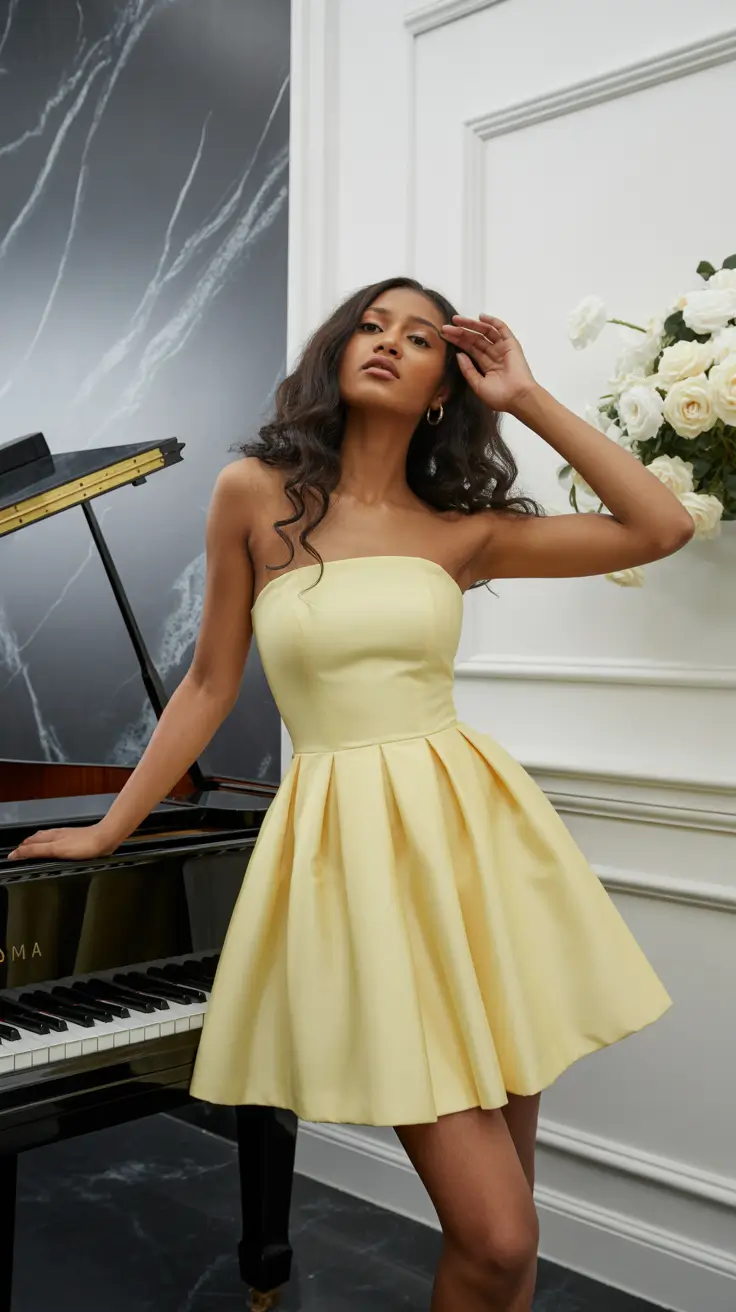 spring going out outfits 2026 Butter Yellow Mini for Sweet Spring Nights