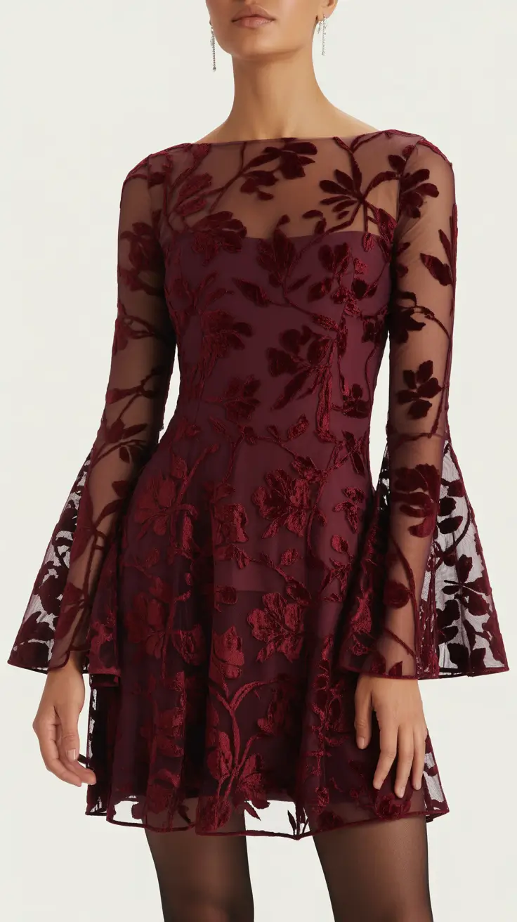 spring going out outfits 2026 Burgundy Romantic Night Look
