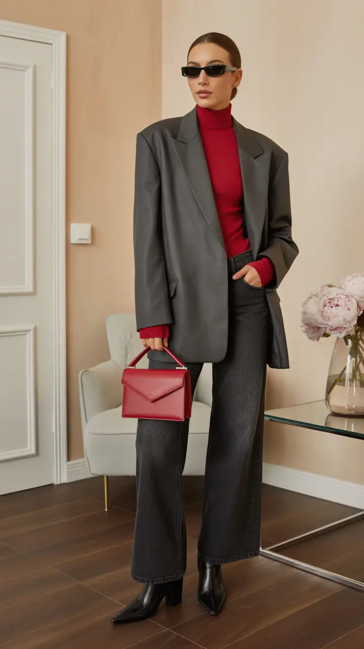 Spring Office Outfits 2026 Power Neutrals With Red Accent