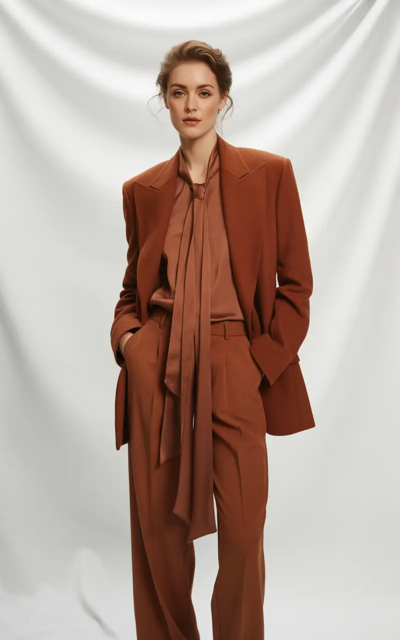 Spring Office Outfits 2026 Warm Monochrome Suiting That Looks Expensive