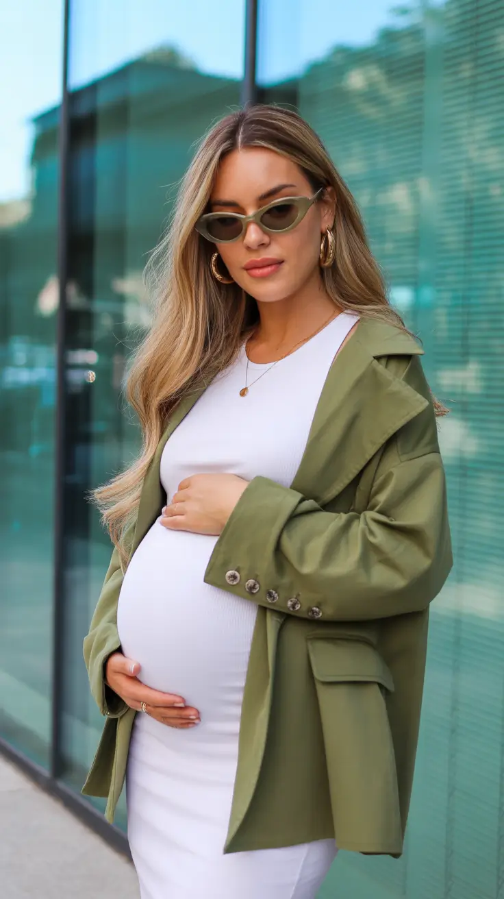 spring outfit for pregnant women 2026 Soft Tailoring With a Modern Urban Ease