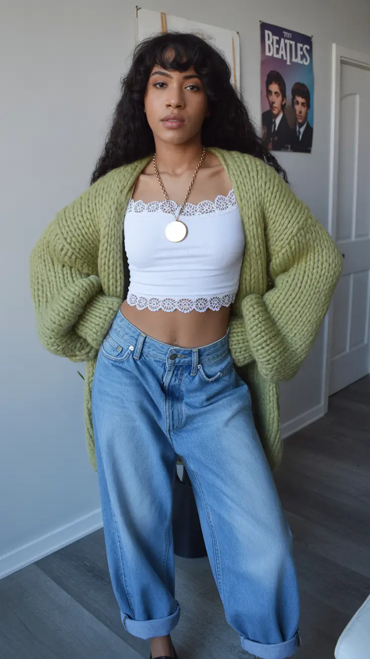 spring outfits 2026 Cozy Layers With Denim Ease