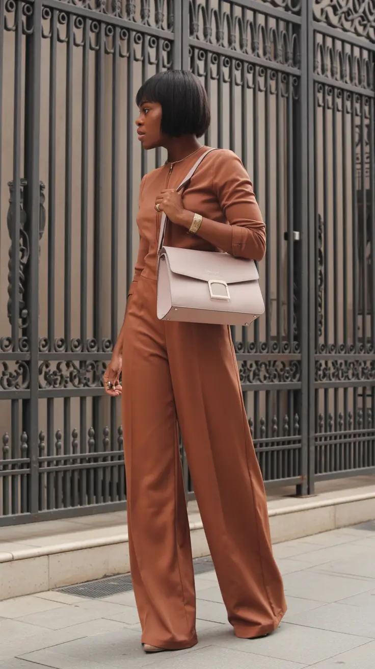 spring outfits black women 2026 Chocolate Brown Set For Soft Power Days