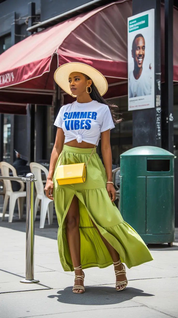 spring outfits black women 2026 Green Skirts and Easy Summer Energy