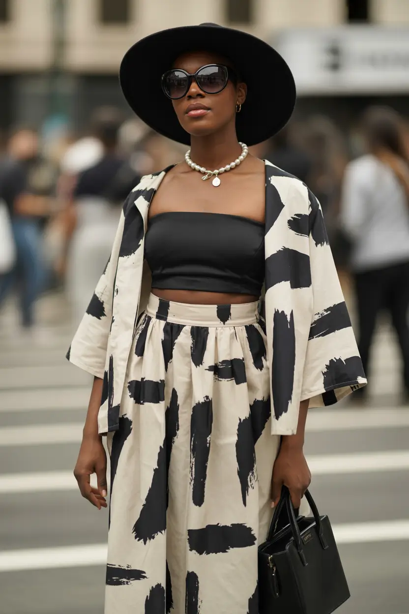 spring outfits black women 2026 Black and White Prints for a Chic Brunch Mood