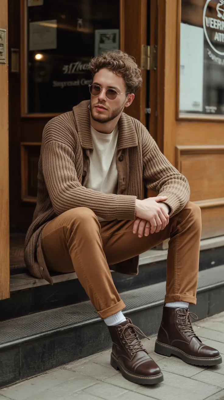 spring outfits men 2026 Cozy Classic Layers With a Paris Cafe Mood