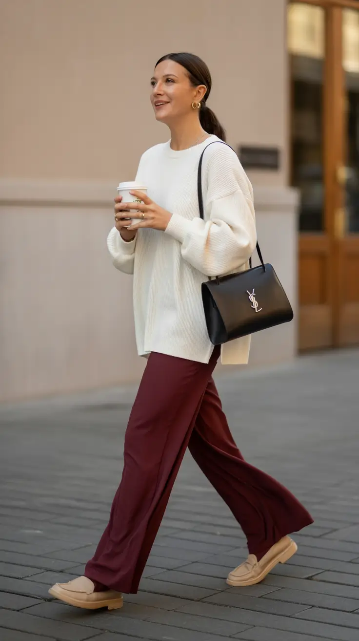 Spring Outfits for Women Over 40 2026 Relaxed Knitwear Meets City Casual