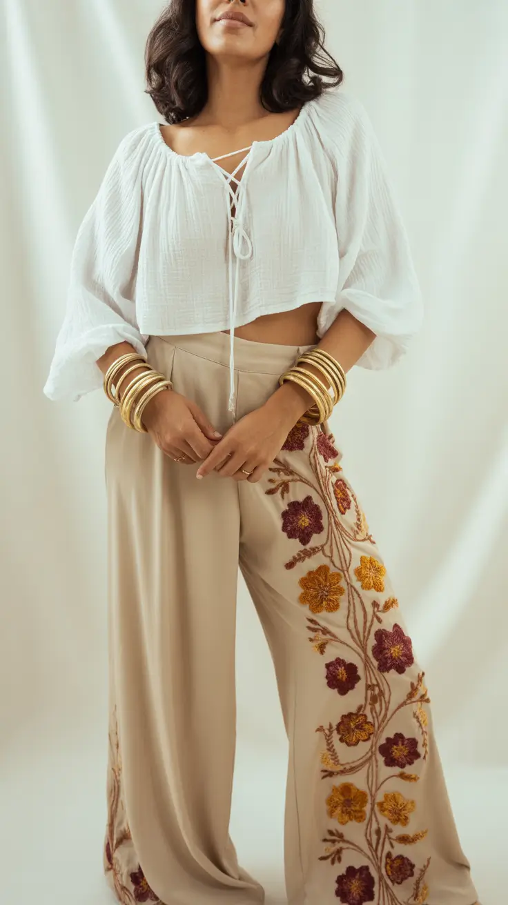 Spring Outfits for Women Over 40 2026 Relaxed Embroidery With Modern Ease