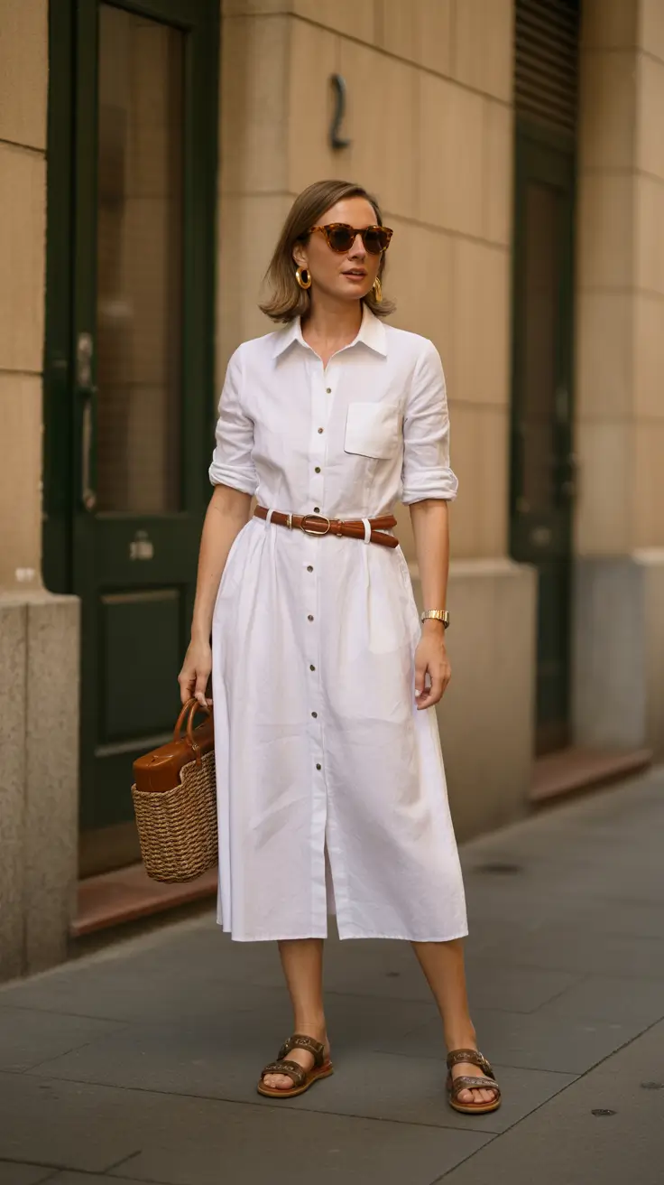 Spring Outfits for Women Over 50 Effortless Shirt Dress