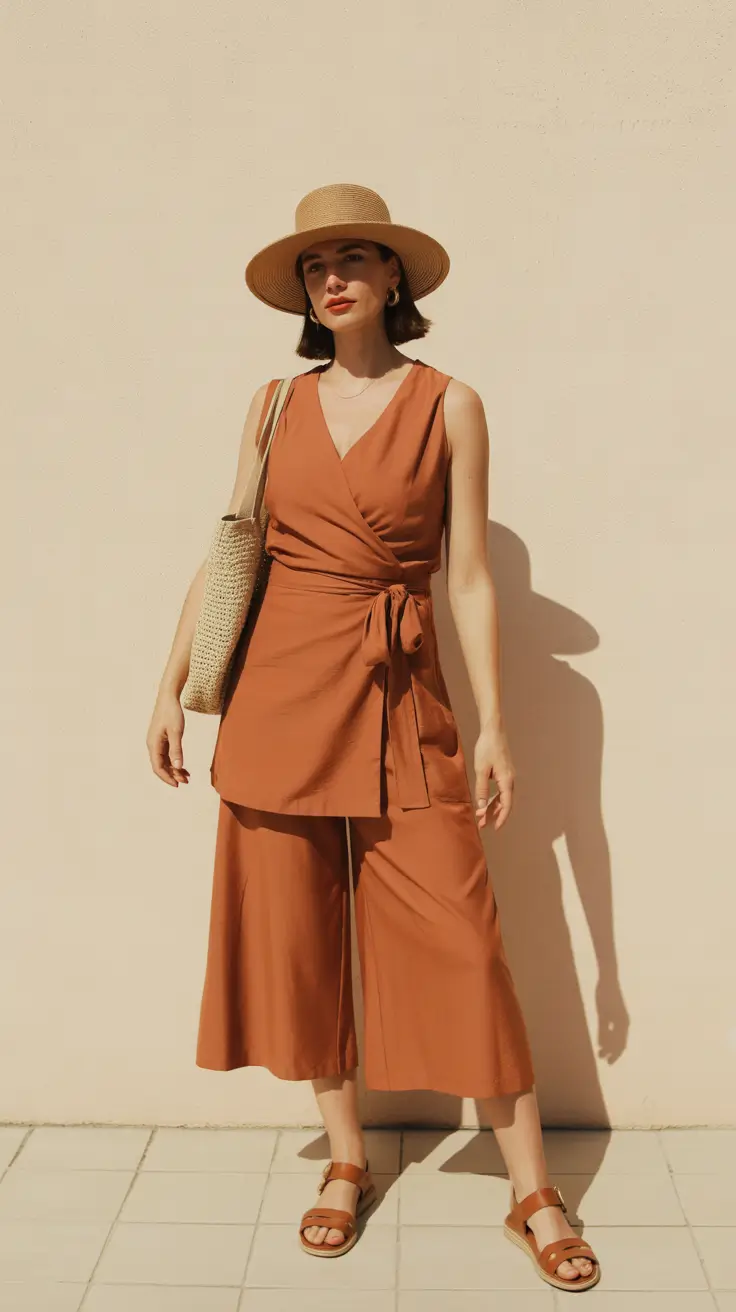 Spring Outfits for Women Over 50 Terracotta Outfit