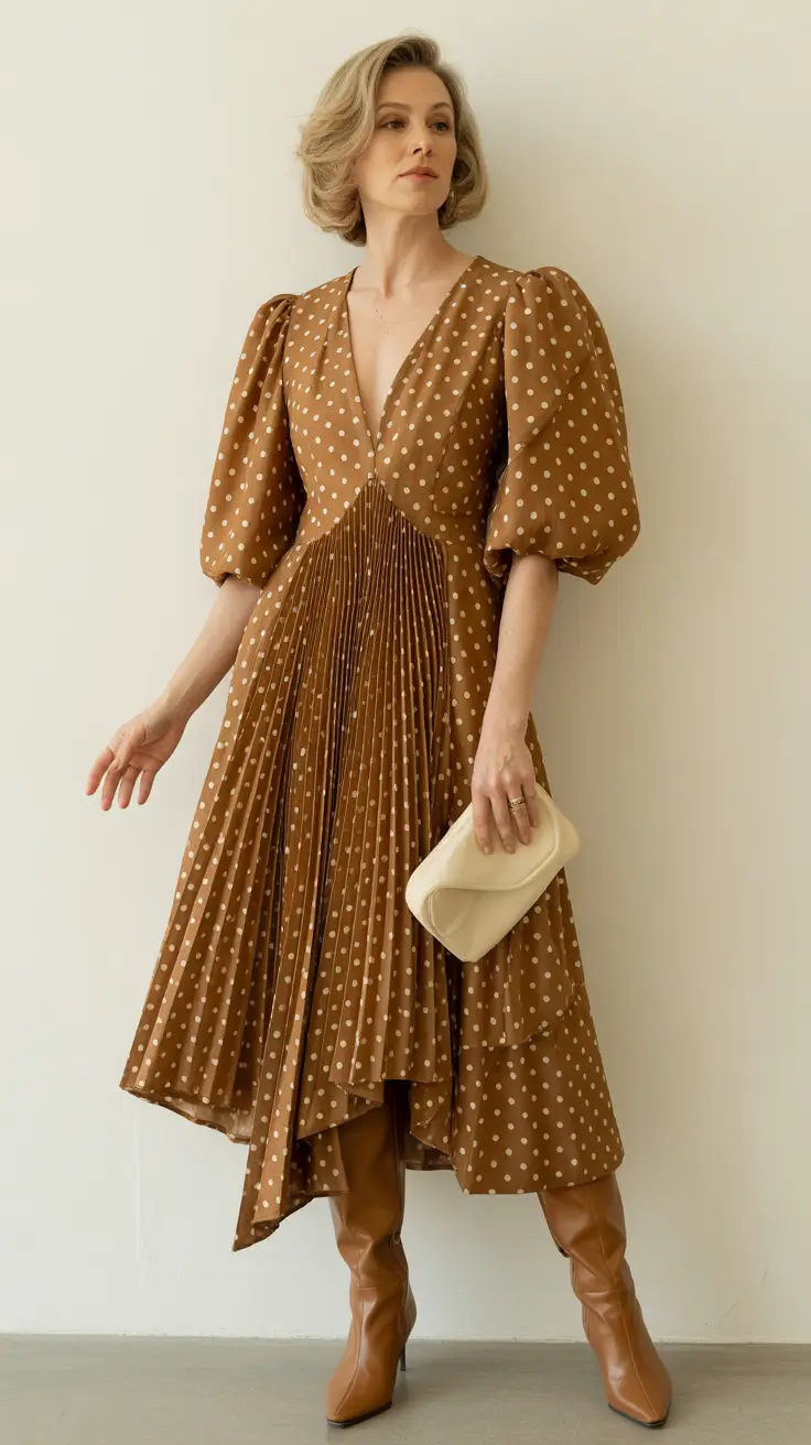 Spring Outfits for Women Over 50 Polka Dot Dress