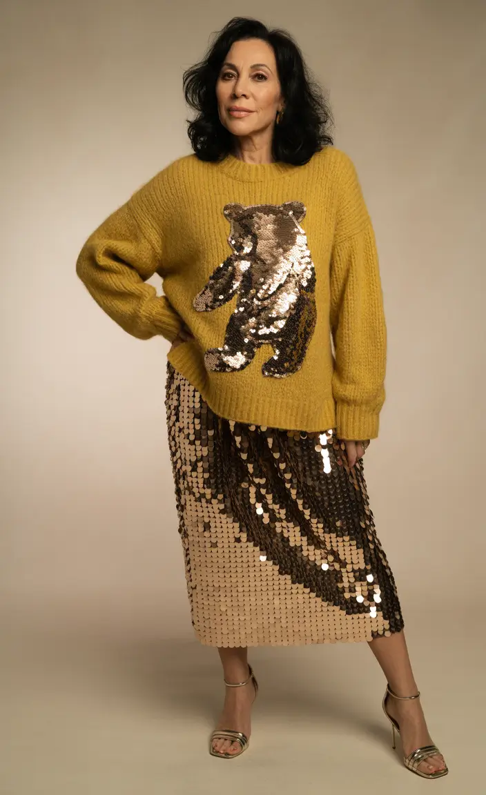 Spring Outfits for Women Over 60 Sequins Balanced With Cozy Texture