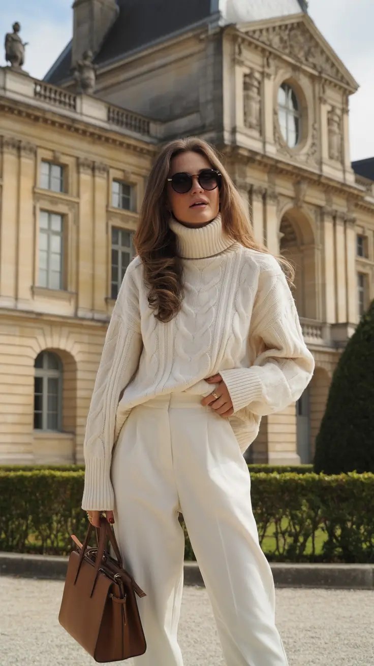 spring transition outfits 2026 Ivory Knit Layers for Soft Seasonal Balance