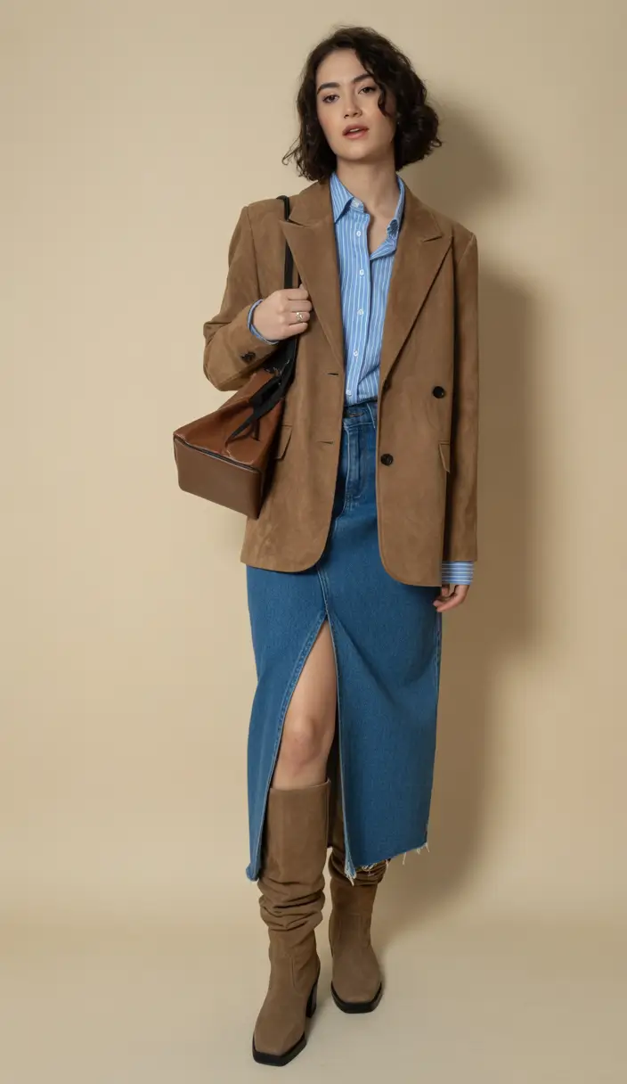 spring transition outfits 2026 Casual Denim Styling with a Polished Edge