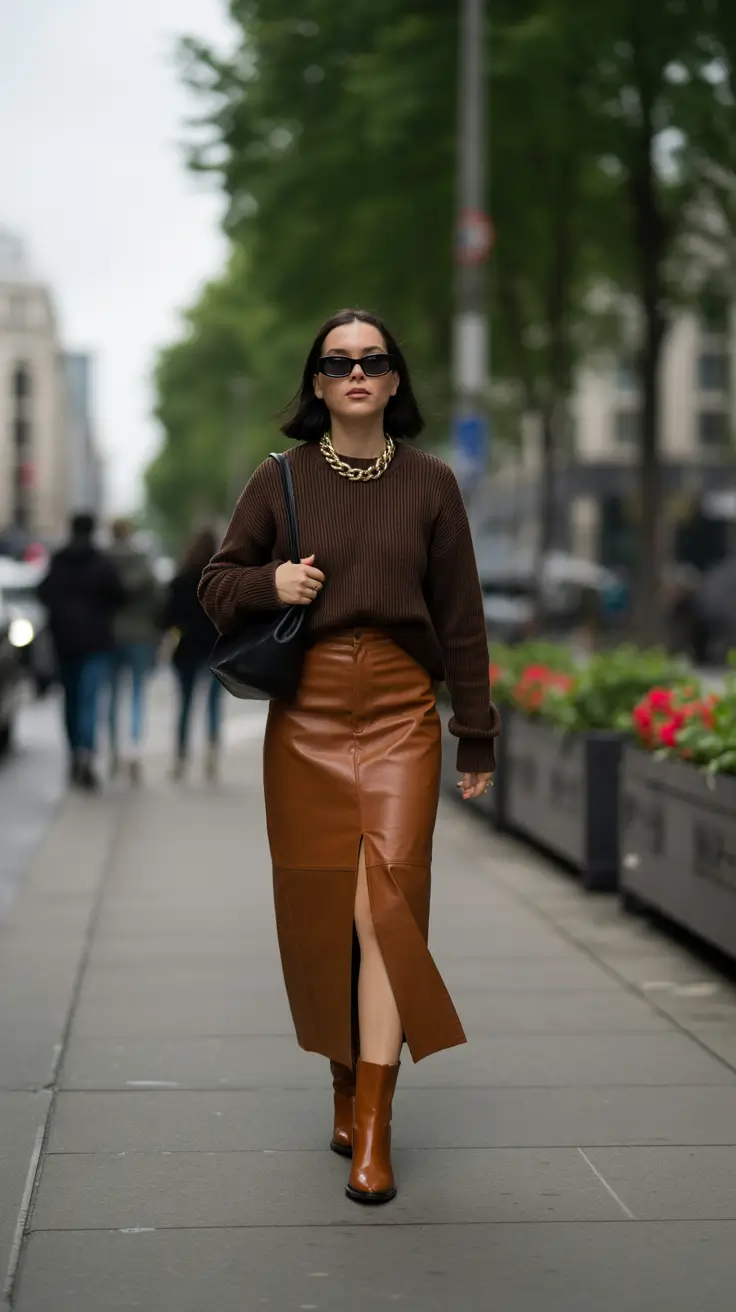 spring transition outfits 2026 Chocolate Neutrals With Sharp City Energy