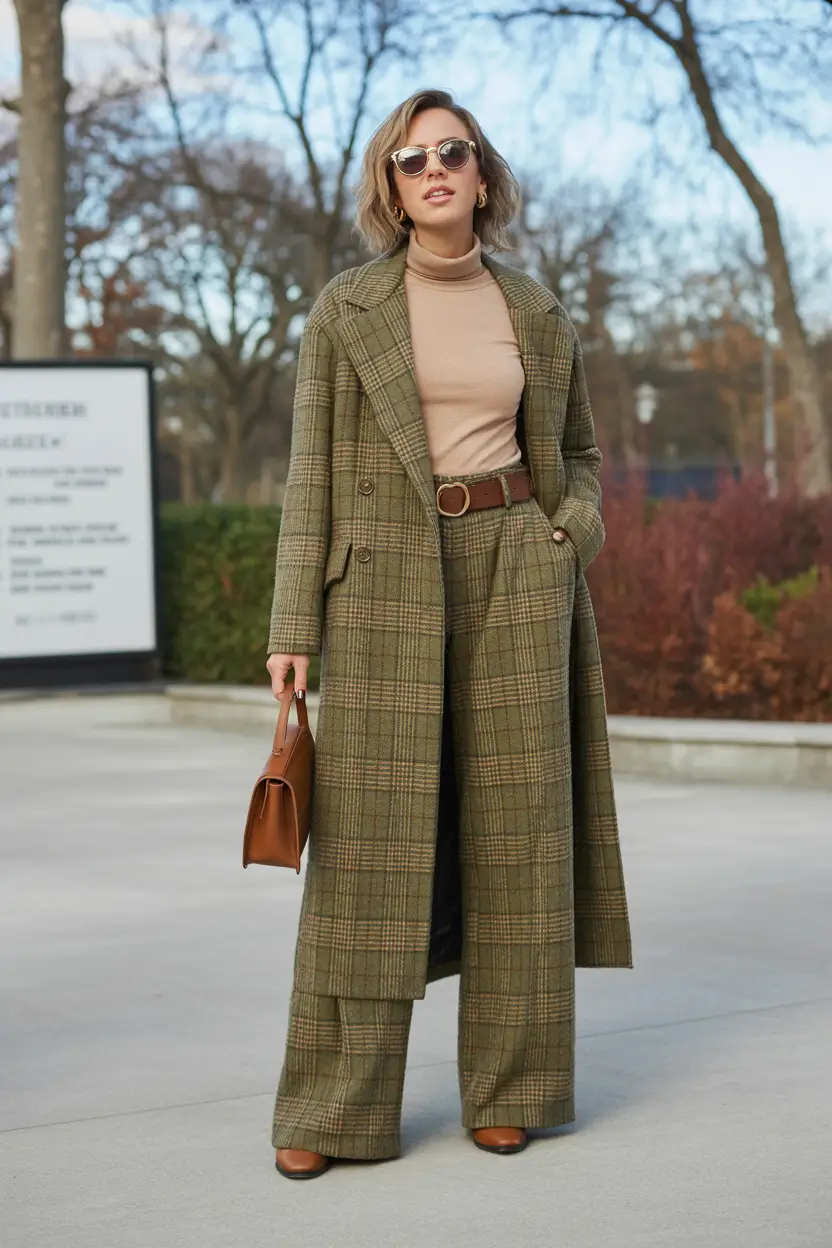 spring transition outfits 2026 Checked Tailoring for Calm Early Spring Days