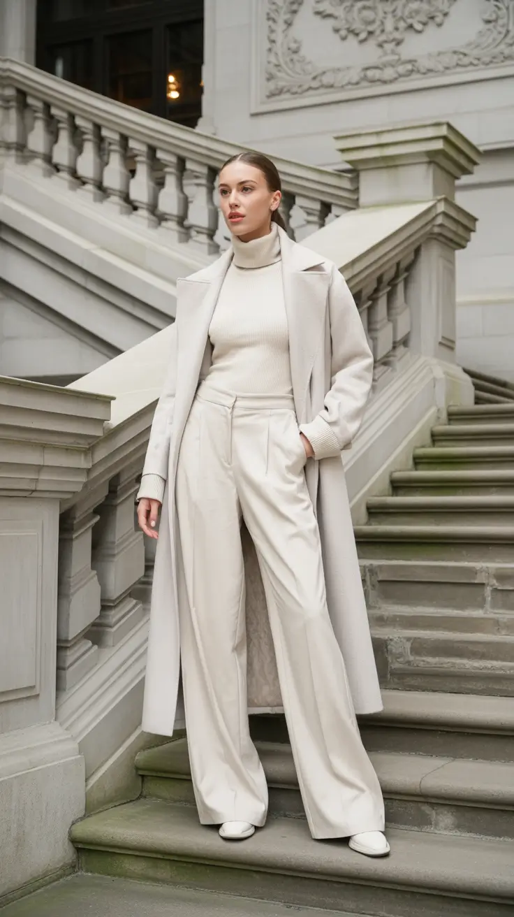 spring transition outfits 2026 Clean Ivory Layers for Modern Minimalism