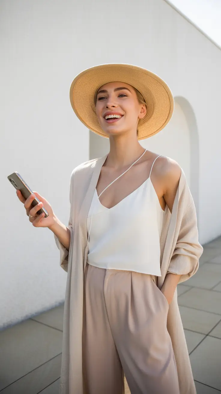 Spring travel outfits 2026 Minimal Neutrals for Calm Airport Days