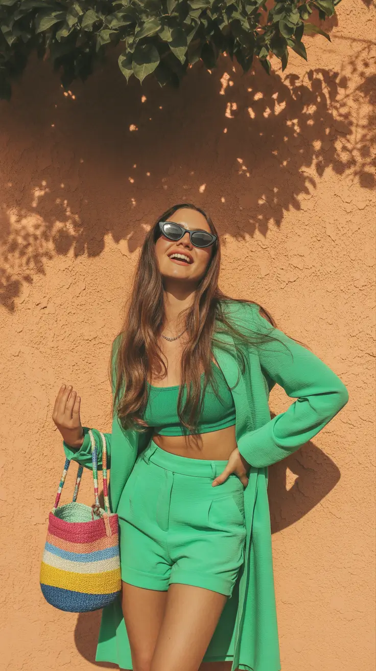 Spring vacation outfits 2026 Mint Green Set for a Playful Trend Moment