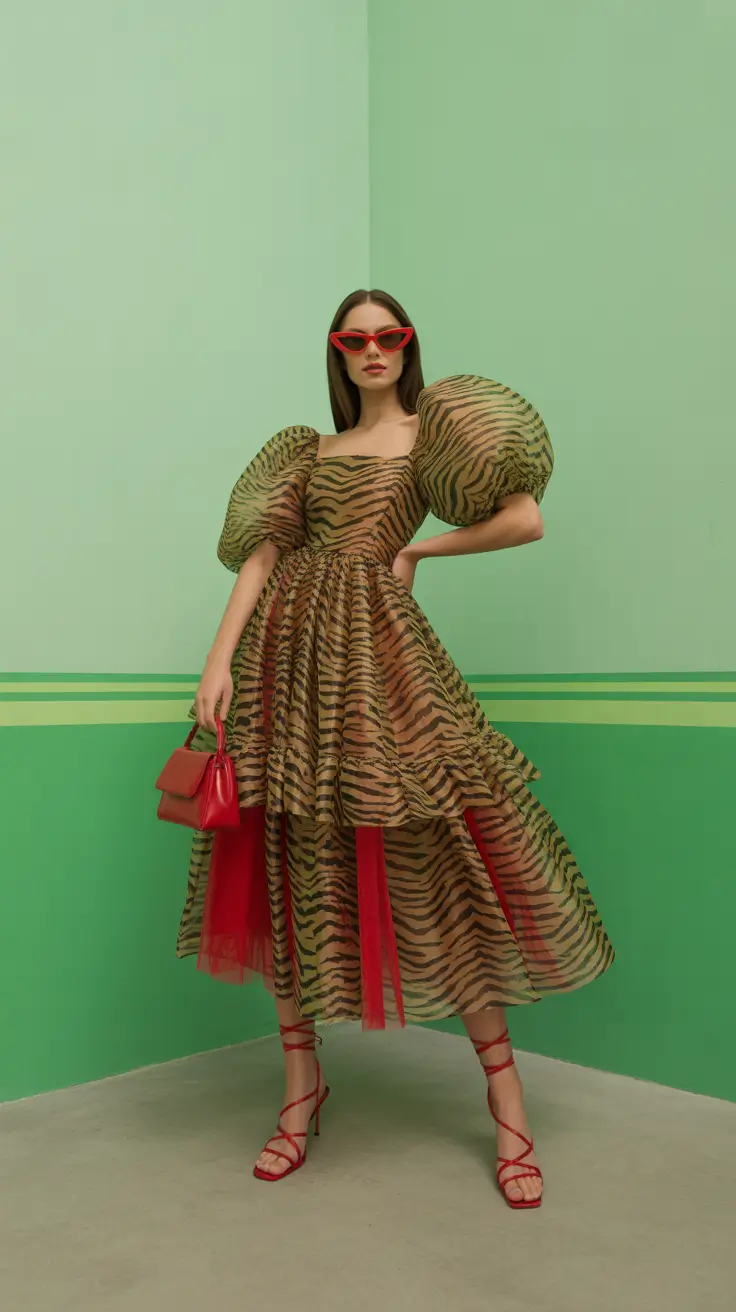 Spring vacation outfits 2026-Statement Animal Print with Red Accents