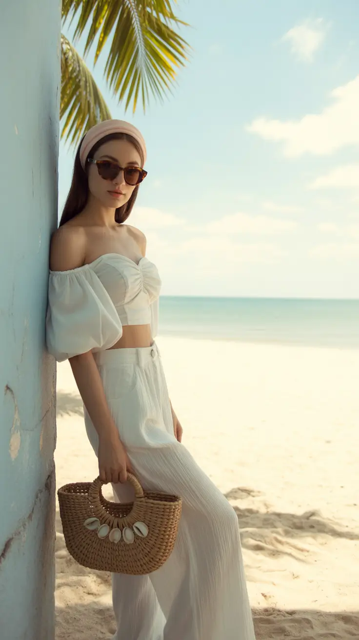 Spring vacation outfits 2026 Soft White Romance for Beach Mornings