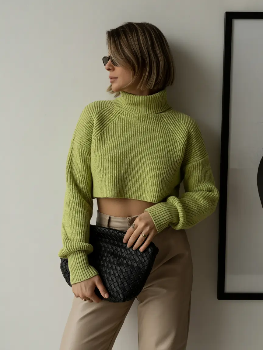 spring work outfits 2026 Relaxed Cropped Knits With Modern Office Style