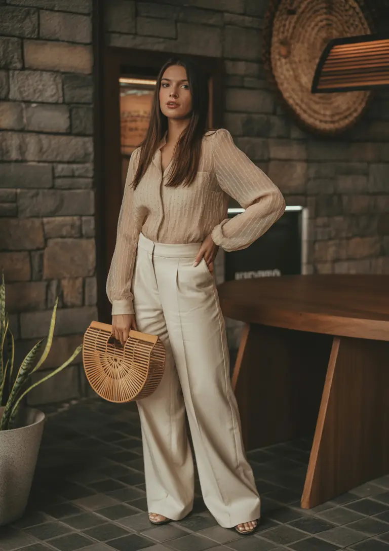 spring work outfits 2026 Soft Creams and Textures for Elevated Femininity