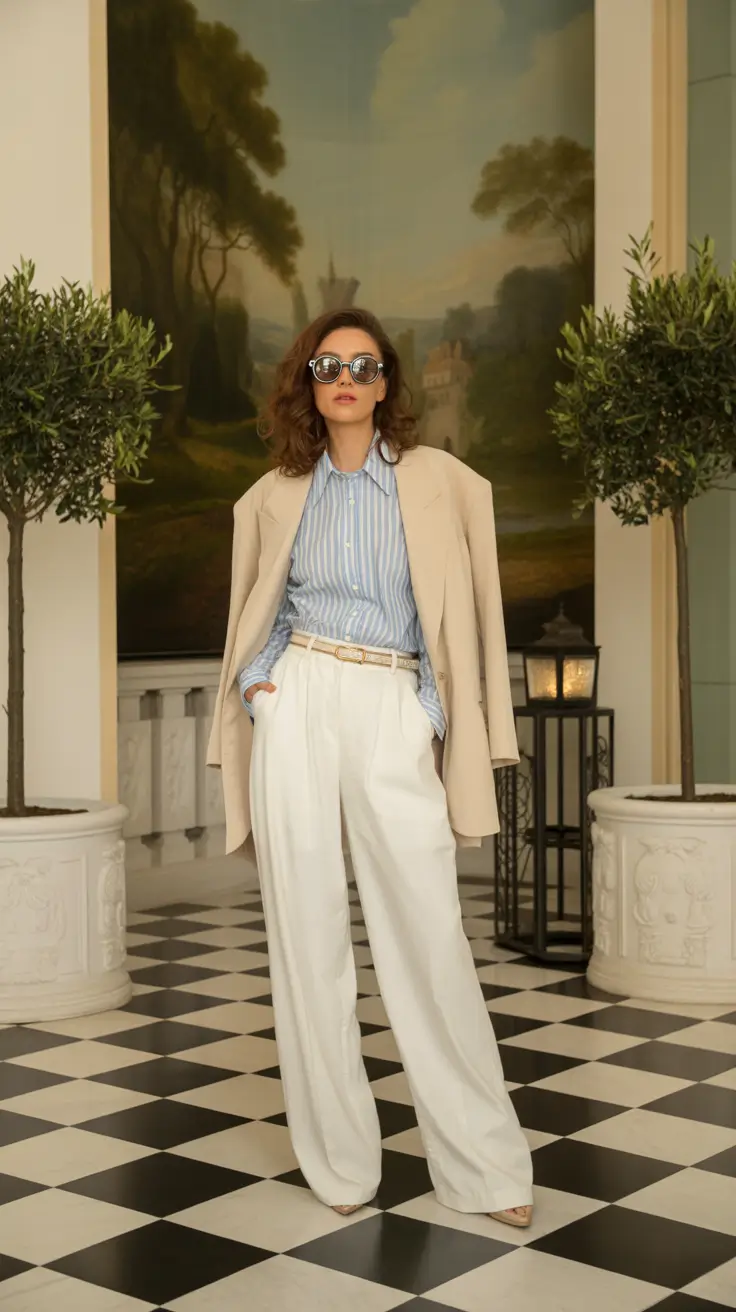 spring work outfits 2026 Cream Tailoring With Classic European Ease