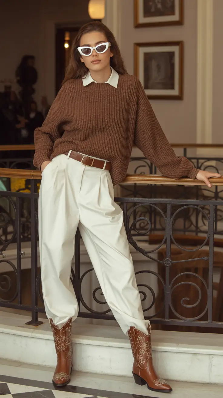 spring work outfits 2026 Soft Knit Layers With Smart Casual Attitude