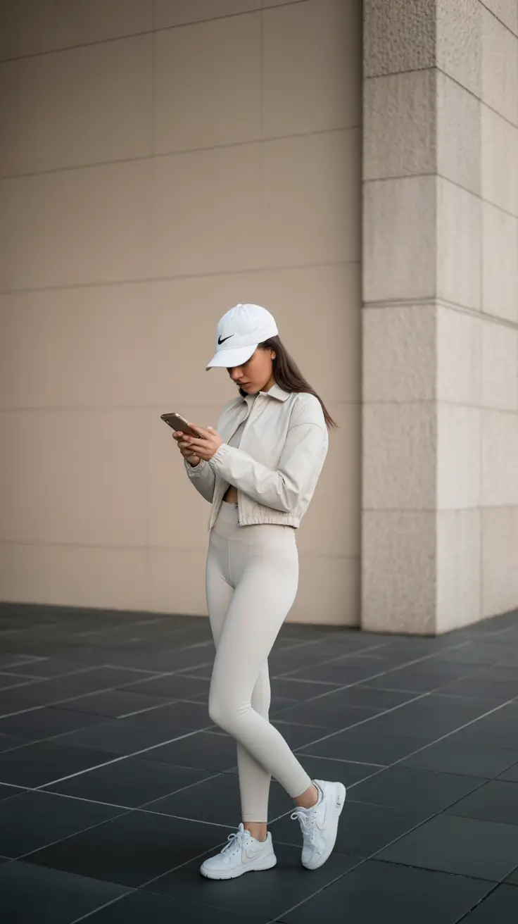 Spring workout outfits 2026 Stone Neutral Set for City Walk Energy