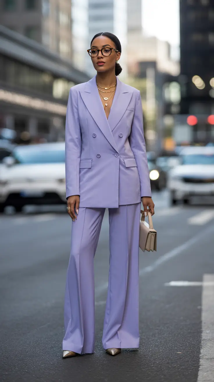 Spring Workwear 2026 Lilac Power Suit With Soft Glam Energy