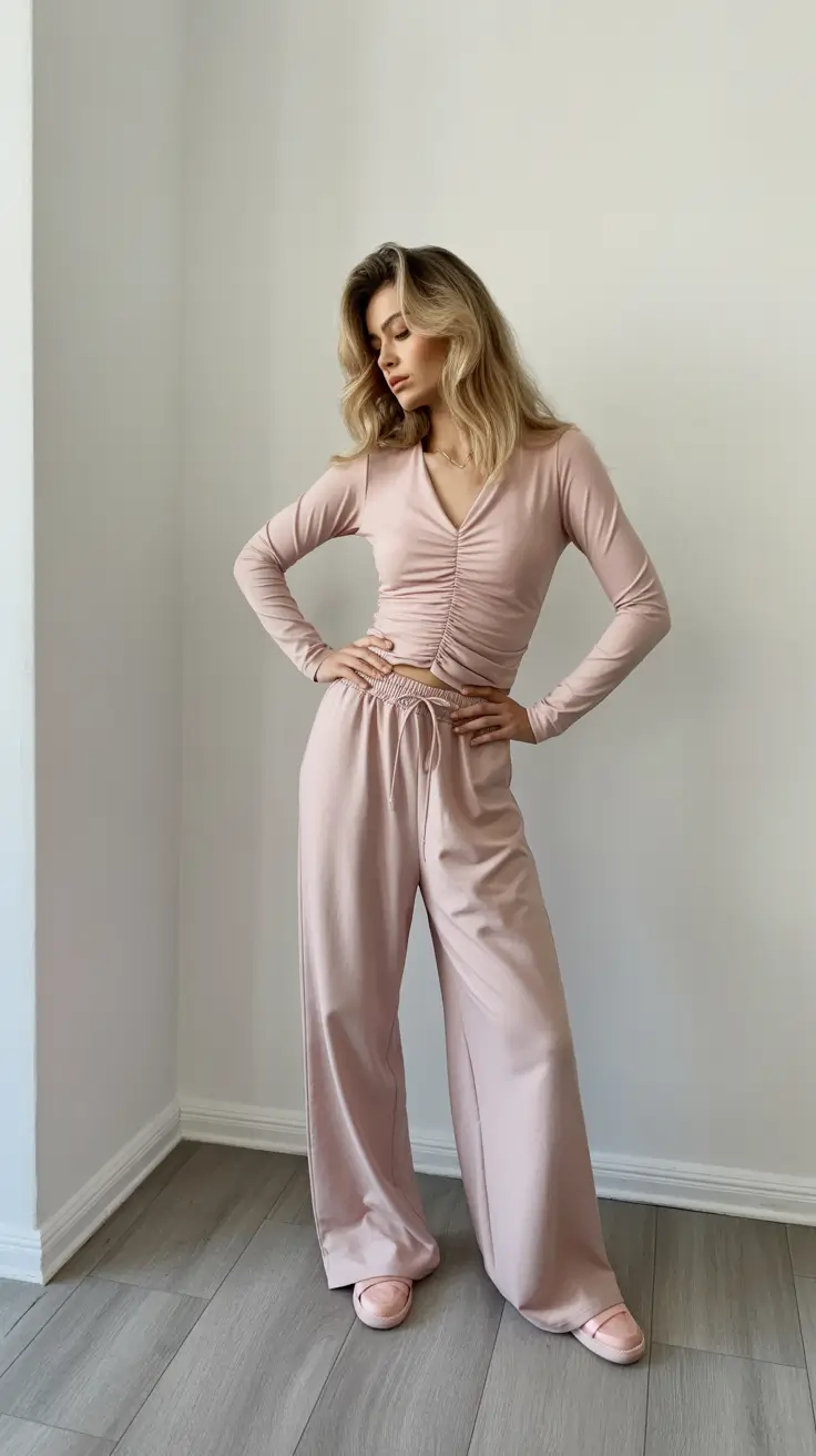 winter to spring outfits 2026 Relaxed Blush Sets