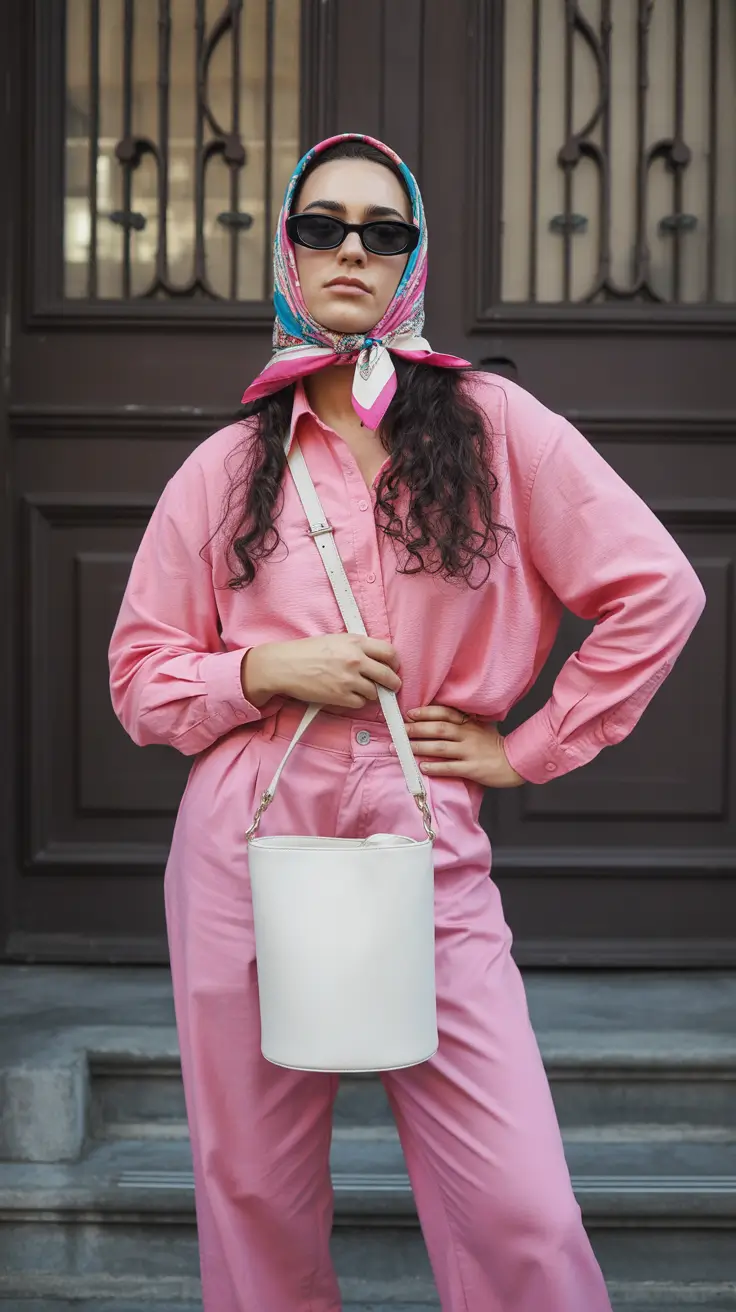 winter to spring outfits 2026 Pink Monochrome