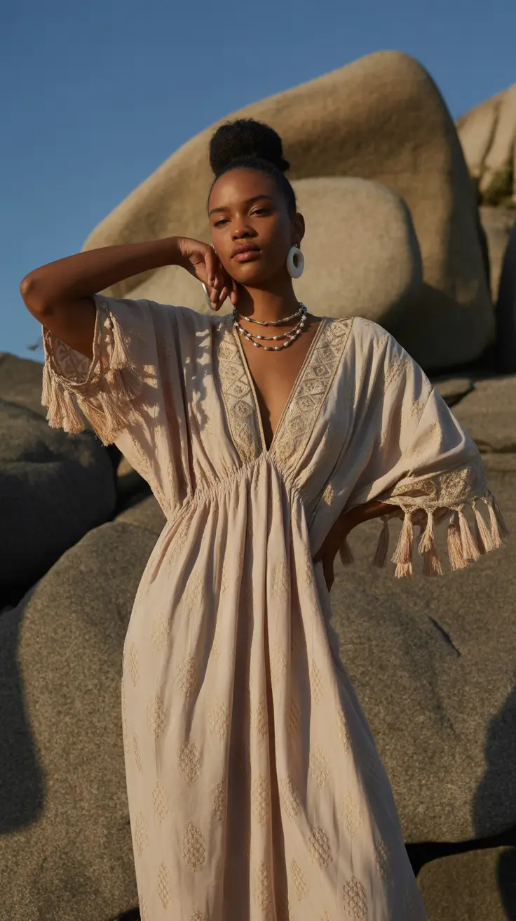spring outfits boho 2026 Earth-Toned Dresses with Strength