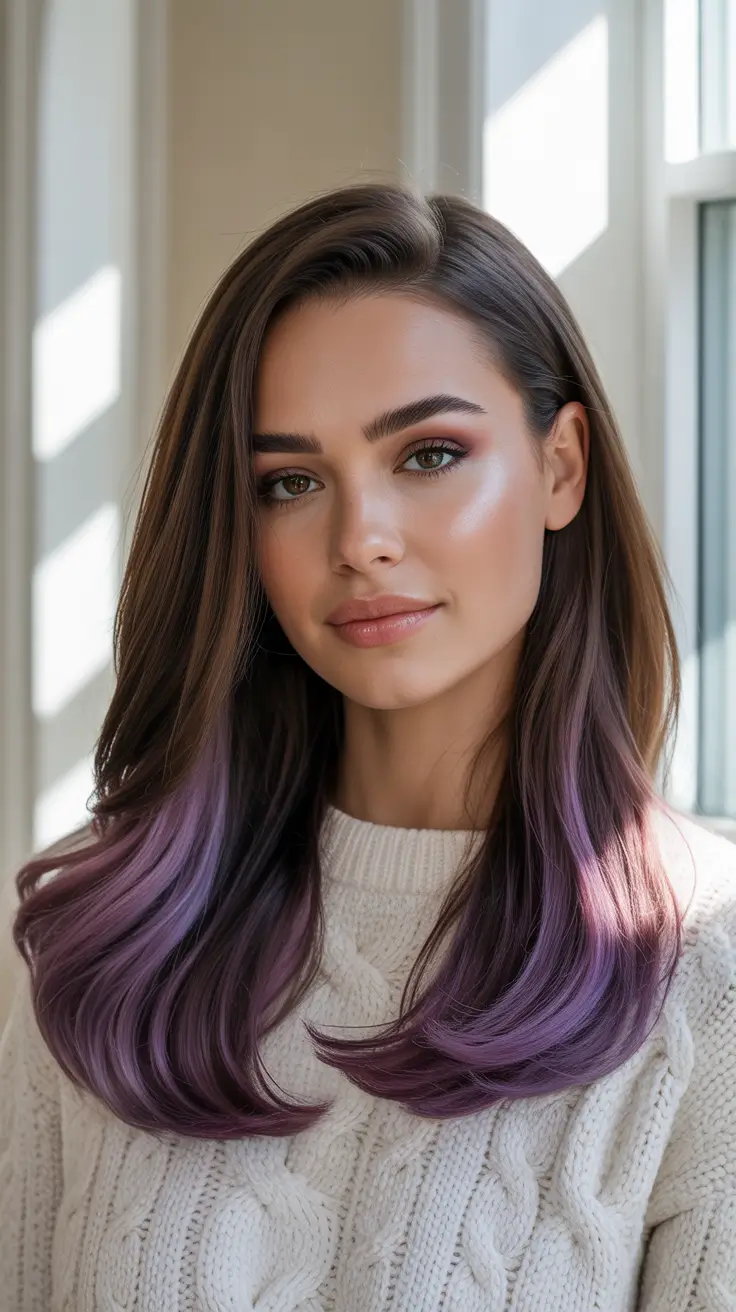 spring ombre hair color 2026 Purple Ombre
