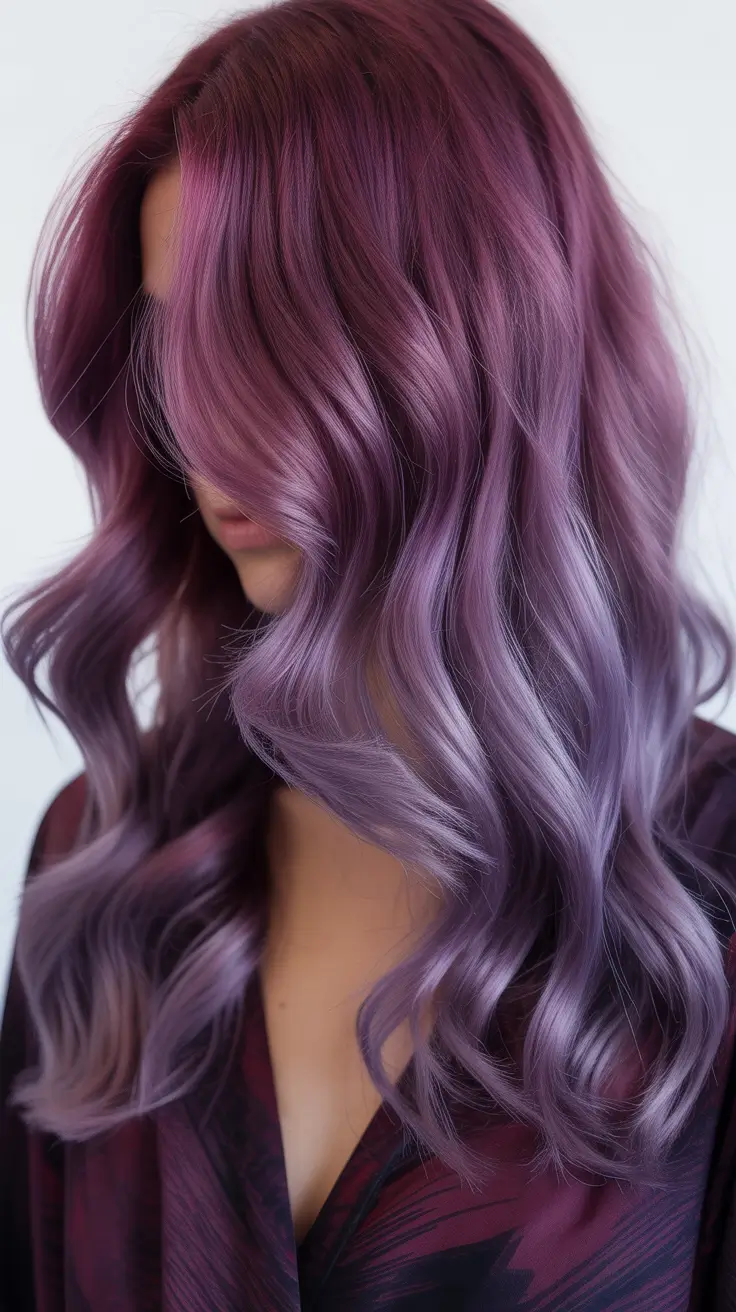 spring ombre hair color 2026 Blue Purple Pink Ombre In Velvet Tones