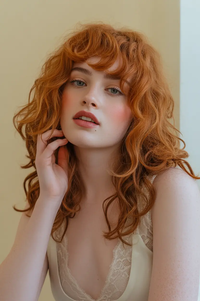 spring blonde hair color 2026 Copper Blonde With Playful Texture