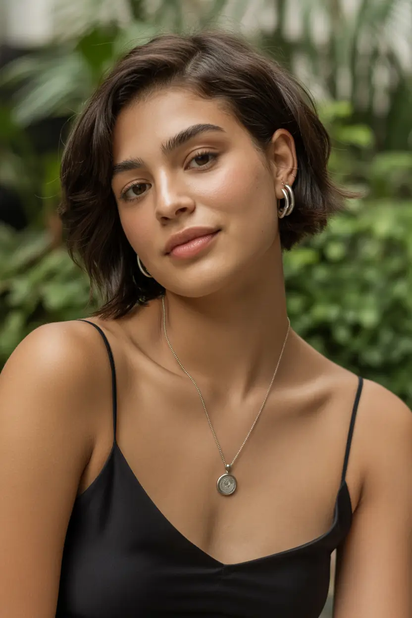 spring brunette hair color 2026 Soft Brunette With Natural Highlights