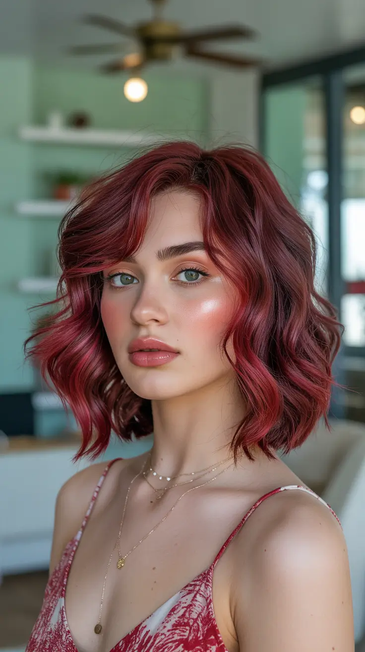 spring brunette hair color 2026 Cool Red-Toned Brunette With a Spring Edge