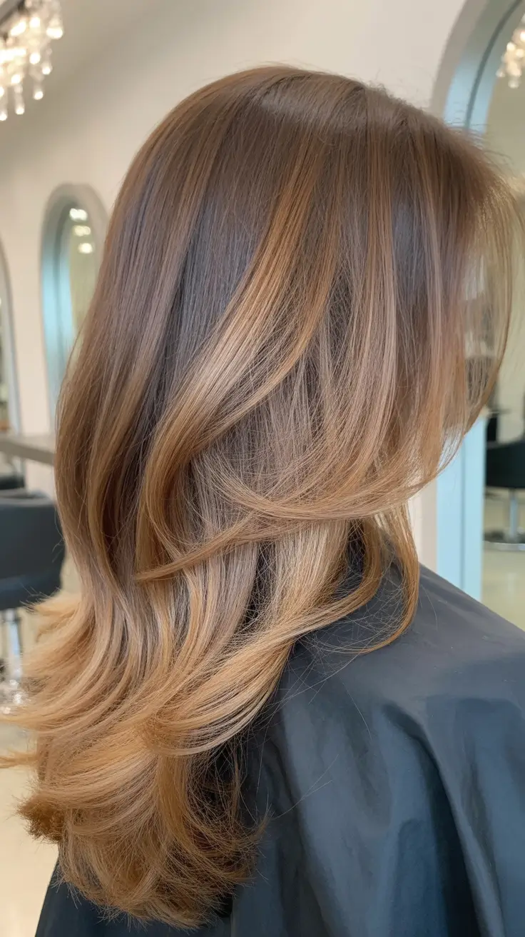 spring hair color for brown skin 2026 Light Brunette With Honey Ribbons