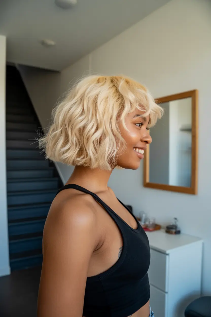 spring hair color for dark skin 2026 Soft Creamy Blonde With Airy Texture